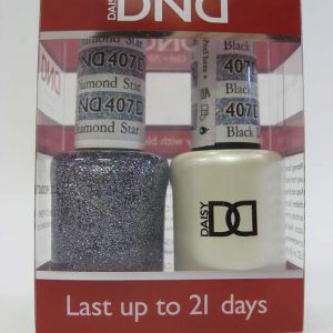 DND Gel Polish / Nail Lacquer Duo - 407 Black Diamond Star