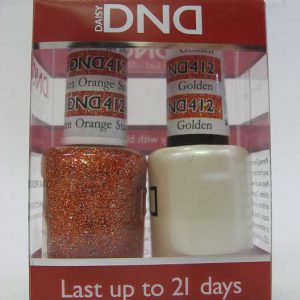 DND Gel Polish / Nail Lacquer Duo - 412 Golden Orange Star