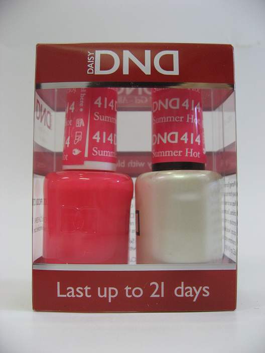 DND Gel Polish / Nail Lacquer Duo - 414 Summer Hot Pink