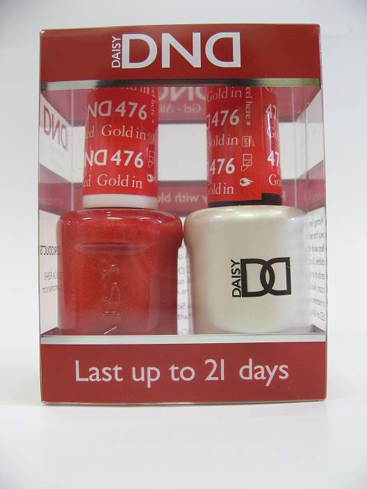DND Soak Off Gel & Nail Lacquer 476 - Gold In Red