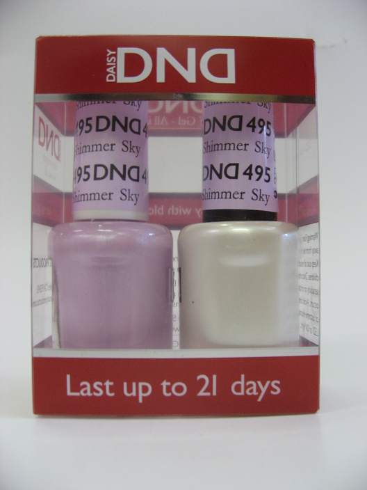 DND Soak Off Gel & Nail Lacquer 495 - Shimmer Sky